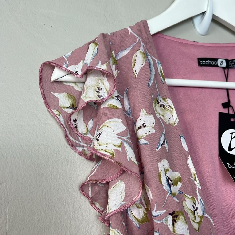 Boohoo FLORAL FRILL DETAIL WRAP MAXI DRESS - Picture 5 of 12